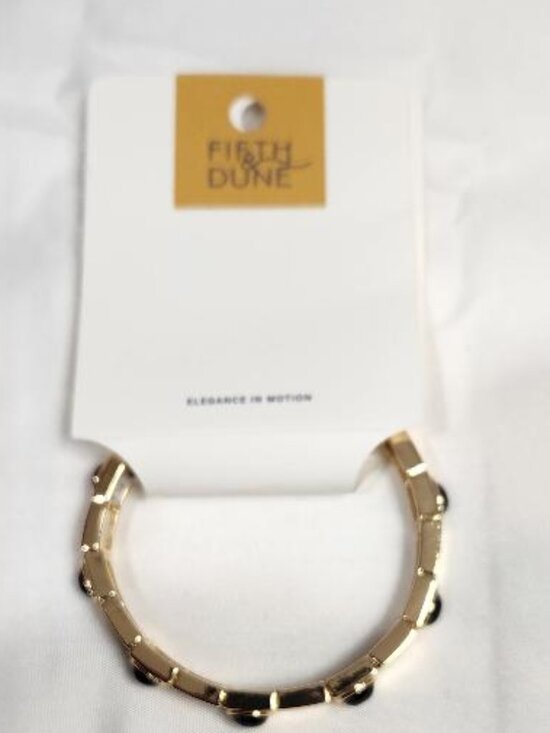 Fifth & Dune Jewelry - Fifth & Dune Onyx Semi Stone Stretch Tile Bracelet
